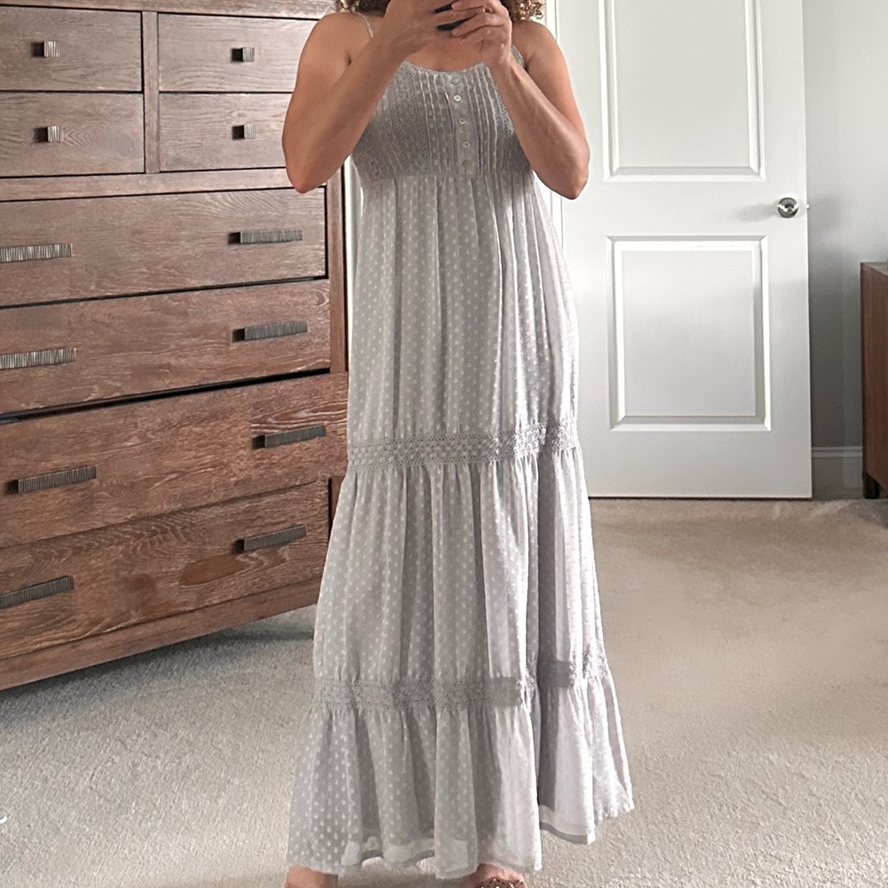 Daniel Rainn Light Gray Maxi Dress